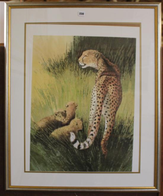 Susan Crawford signed l/e print, Northern Dancer, 209/250 & Caroline Schultz Cheetah Family signed seriagraph